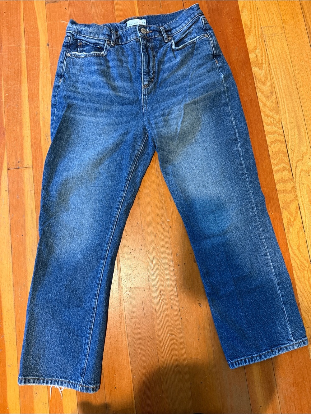 LOFT Straight-Leg Crop Jeans in Medium Blue Wash
